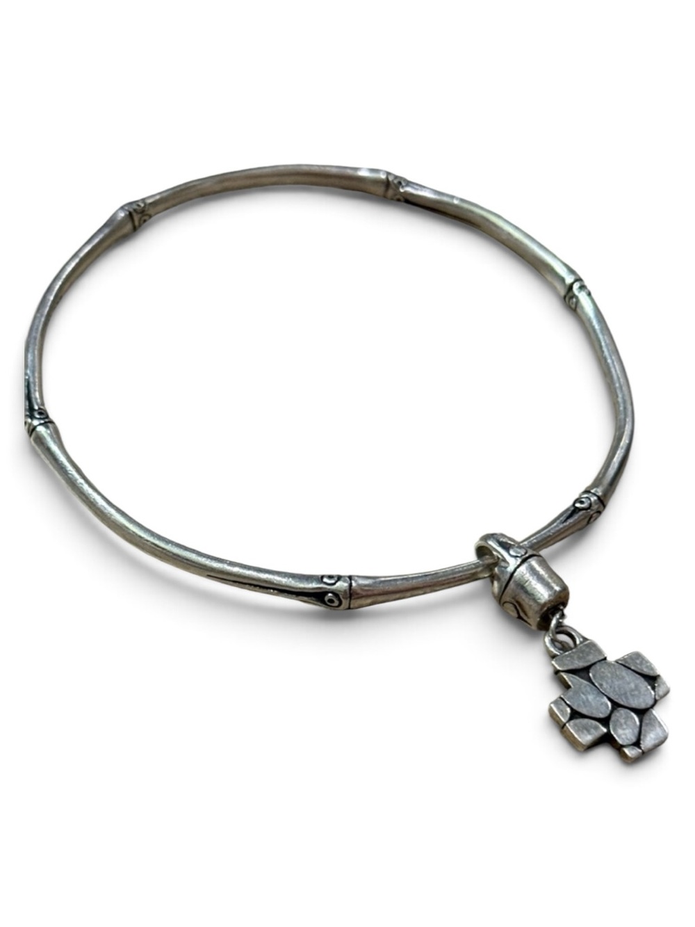 John Hardy Bamboo Kali Cross Charm Bangle Bracelet Sterling Silver 925 - Picture 9 of 12